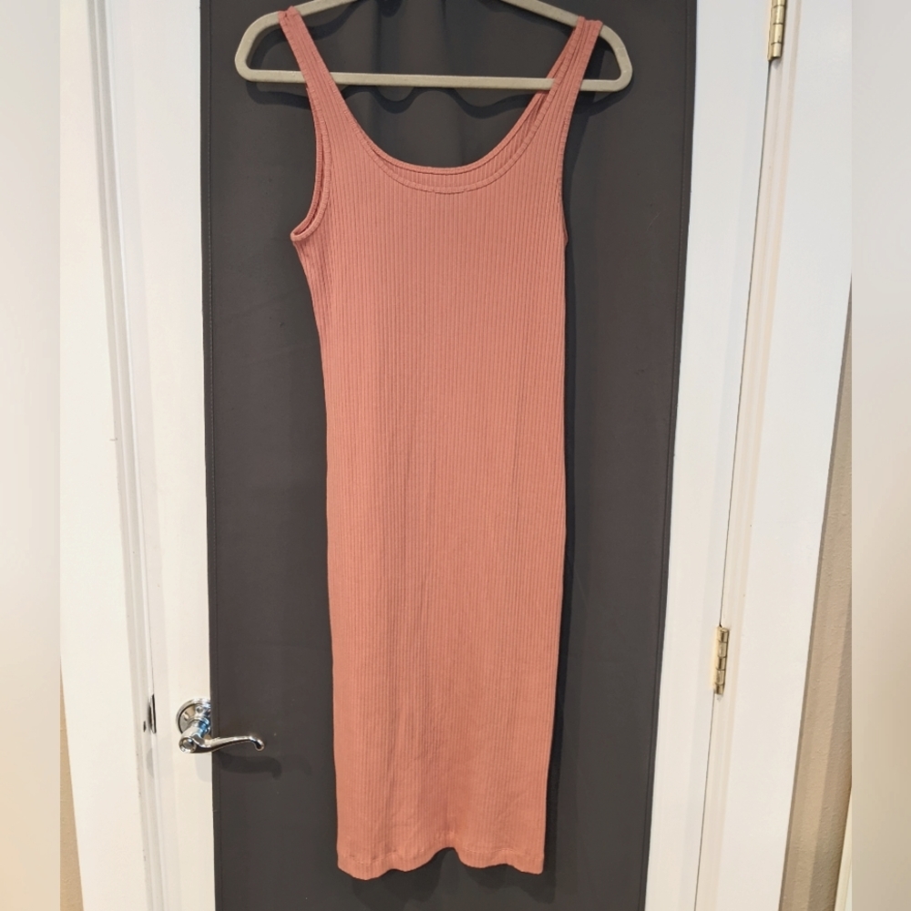 Pink Wilfred Free Ribbed Body Con Dress, M